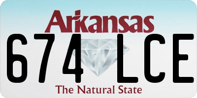 AR license plate 674LCE