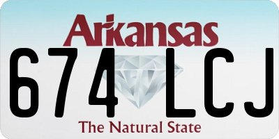 AR license plate 674LCJ