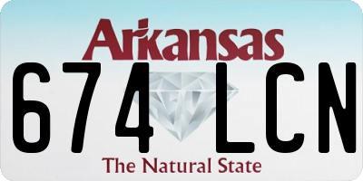 AR license plate 674LCN