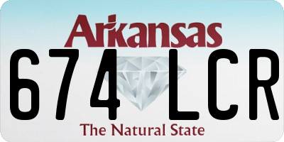 AR license plate 674LCR