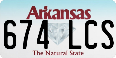 AR license plate 674LCS