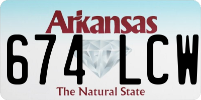 AR license plate 674LCW