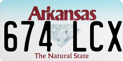 AR license plate 674LCX