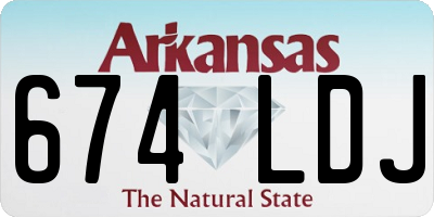 AR license plate 674LDJ