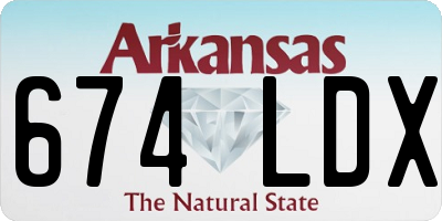 AR license plate 674LDX
