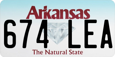 AR license plate 674LEA