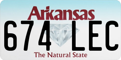 AR license plate 674LEC