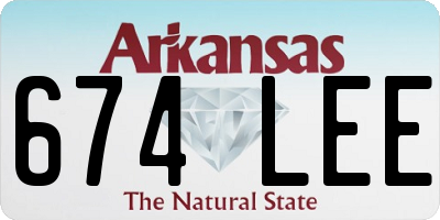 AR license plate 674LEE