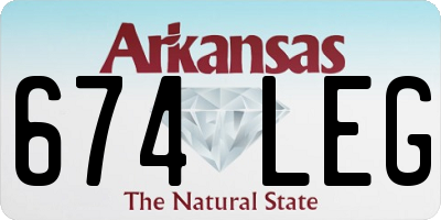 AR license plate 674LEG