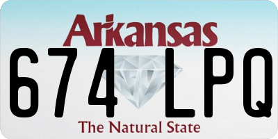 AR license plate 674LPQ