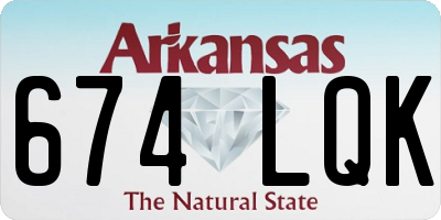 AR license plate 674LQK
