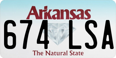 AR license plate 674LSA