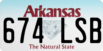 AR license plate 674LSB