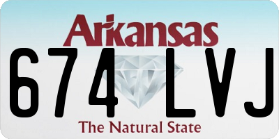 AR license plate 674LVJ