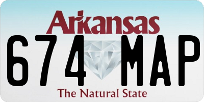 AR license plate 674MAP