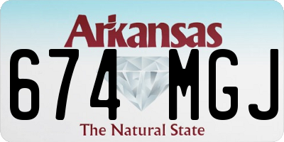 AR license plate 674MGJ