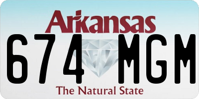 AR license plate 674MGM