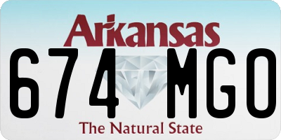 AR license plate 674MGO