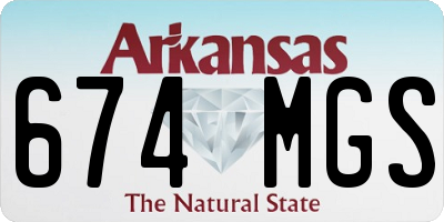 AR license plate 674MGS