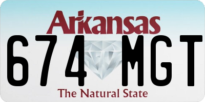 AR license plate 674MGT