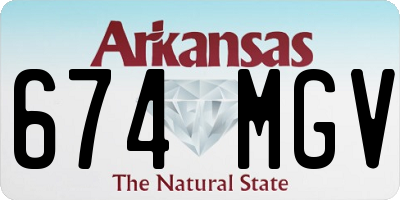 AR license plate 674MGV