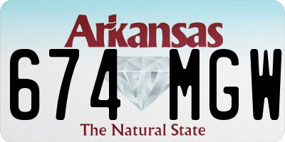 AR license plate 674MGW