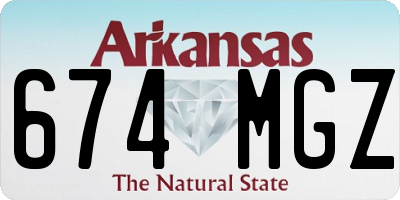AR license plate 674MGZ