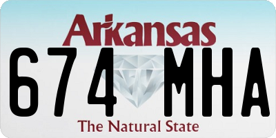 AR license plate 674MHA