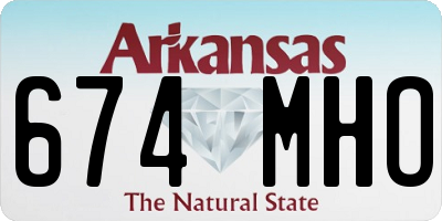 AR license plate 674MHO