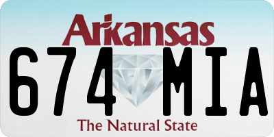 AR license plate 674MIA