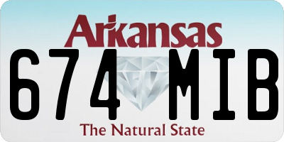 AR license plate 674MIB