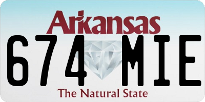 AR license plate 674MIE