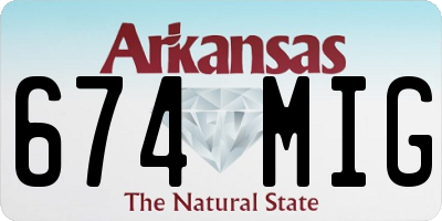 AR license plate 674MIG