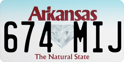 AR license plate 674MIJ