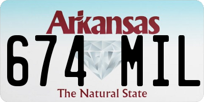 AR license plate 674MIL