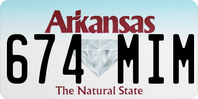 AR license plate 674MIM