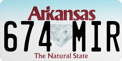 AR license plate 674MIR