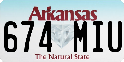 AR license plate 674MIU