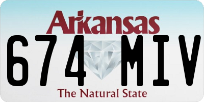 AR license plate 674MIV