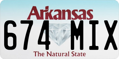 AR license plate 674MIX