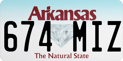 AR license plate 674MIZ