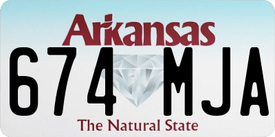 AR license plate 674MJA