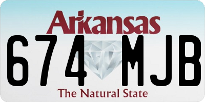 AR license plate 674MJB