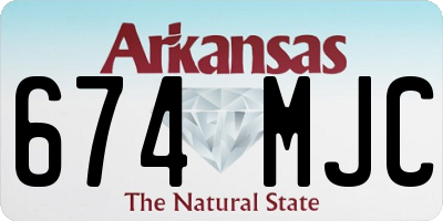 AR license plate 674MJC