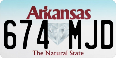 AR license plate 674MJD