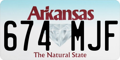 AR license plate 674MJF