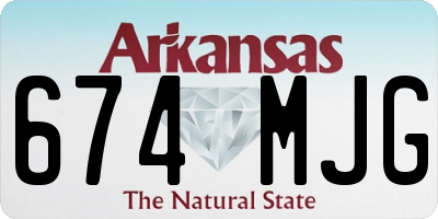 AR license plate 674MJG