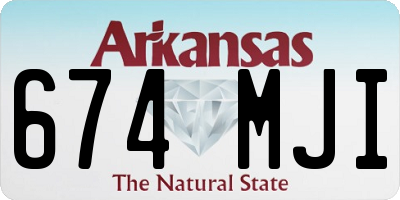 AR license plate 674MJI
