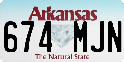 AR license plate 674MJN