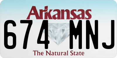 AR license plate 674MNJ